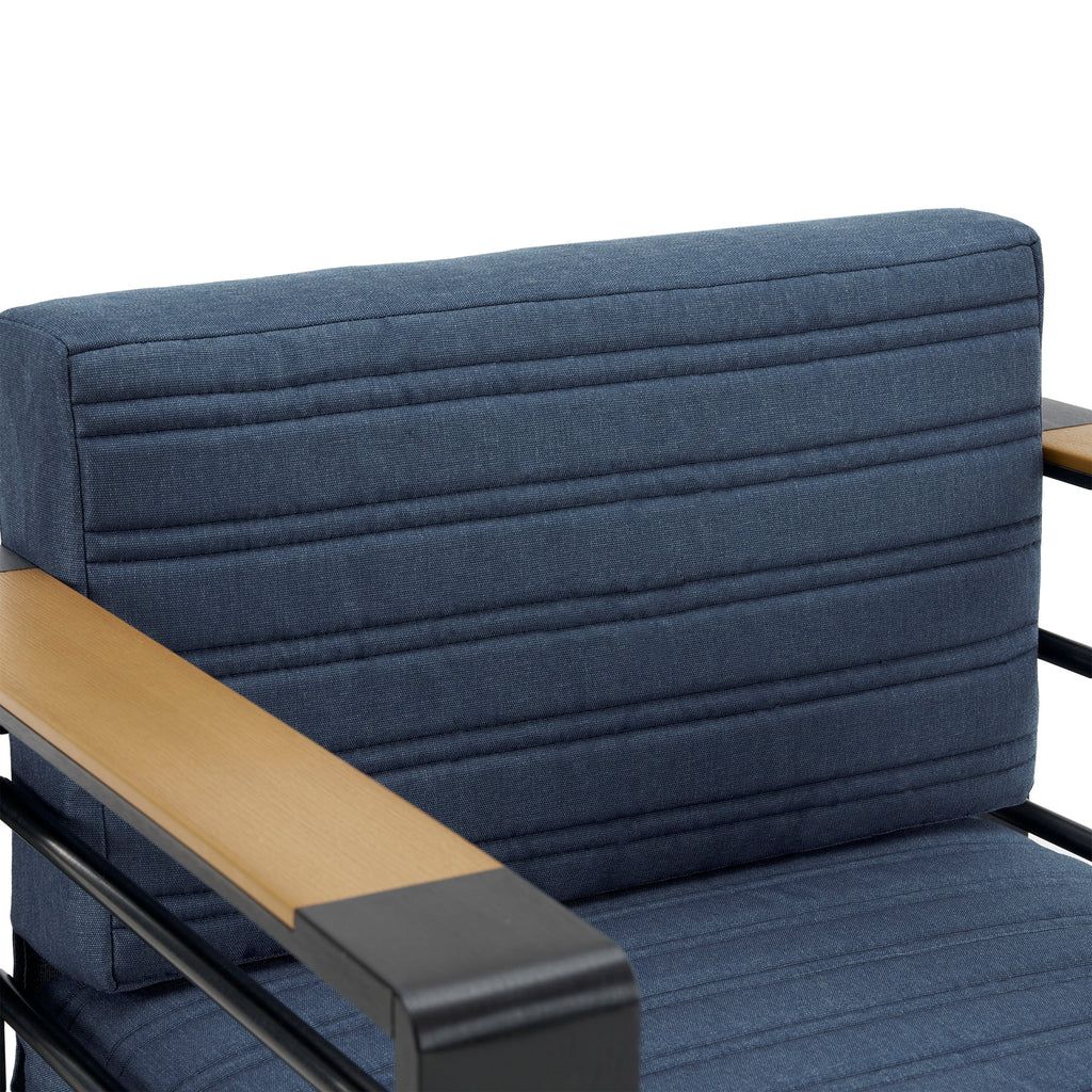 Fauteuils club d'extérieur Giovanna en aluminium avec finitions en imitation bois (lot de 2) par Christopher Knight Home