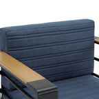 Fauteuils club d'extérieur Giovanna en aluminium avec finitions en imitation bois (lot de 2) par Christopher Knight Home