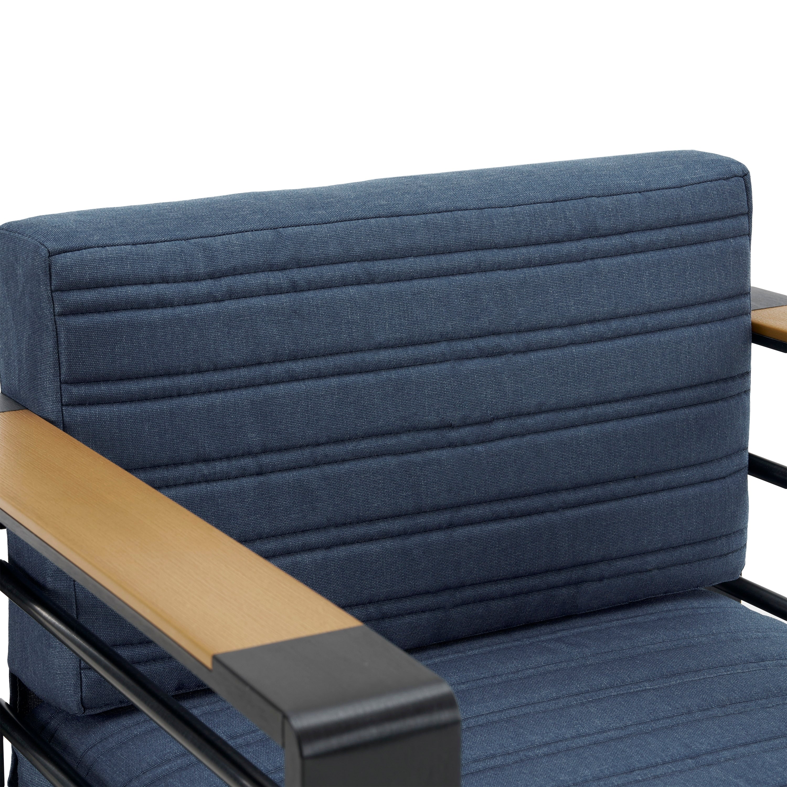 Fauteuils club d'extérieur Giovanna en aluminium avec finitions en imitation bois (lot de 2) par Christopher Knight Home
