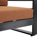 Fauteuils club d'extérieur Giovanna en aluminium avec finitions en imitation bois (lot de 2) par Christopher Knight Home