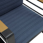 Fauteuils club d'extérieur Giovanna en aluminium avec finitions en imitation bois (lot de 2) par Christopher Knight Home