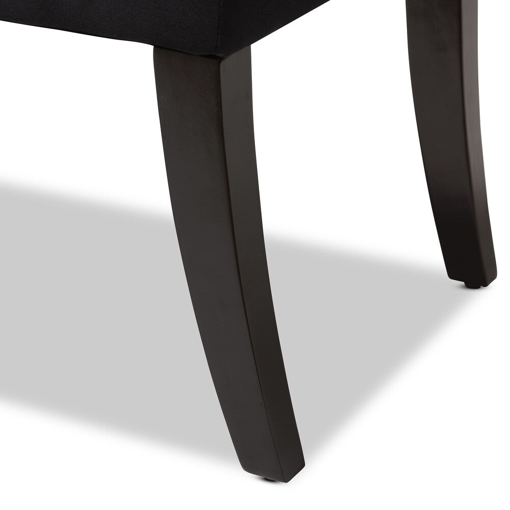 Banc Glam en velours noir par Baxton Studio