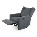 Fauteuil inclinable pivotant en bois de bouleau et tissu gris anthracite