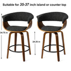 Ensemble de 2 ou 4 tabourets de bar pivotants modernes en bois à hauteur de comptoir et de bar Glitzhome