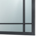 Miroir mural moderne rond/arqué en métal noir Glitzhome, décoration d'intérieur
