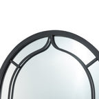 Miroir mural moderne rond/arqué en métal noir Glitzhome, décoration d'intérieur