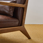 Glitzhome 30.75H Mid-Century Modern PU Leather Armchair Accent Chair with Pillow - 25.75W x 33.75D x 30.75H