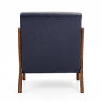 Glitzhome 30.75H Mid-Century Modern PU Leather Armchair Accent Chair with Pillow - 25.75W x 33.75D x 30.75H