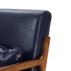 Glitzhome 30.75H Mid-Century Modern PU Leather Armchair Accent Chair with Pillow - 25.75W x 33.75D x 30.75H