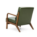 Glitzhome 30.75H Mid-Century Modern PU Leather Armchair Accent Chair with Pillow - 25.75W x 33.75D x 30.75H