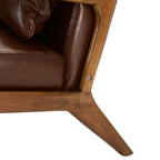 Glitzhome 30.75H Mid-Century Modern PU Leather Armchair Accent Chair with Pillow - 25.75W x 33.75D x 30.75H