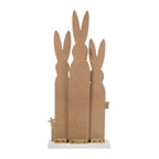 Glitzhome 30H Pâques en bois Famille de lapins debout Panneau de porche Décor avec couronne