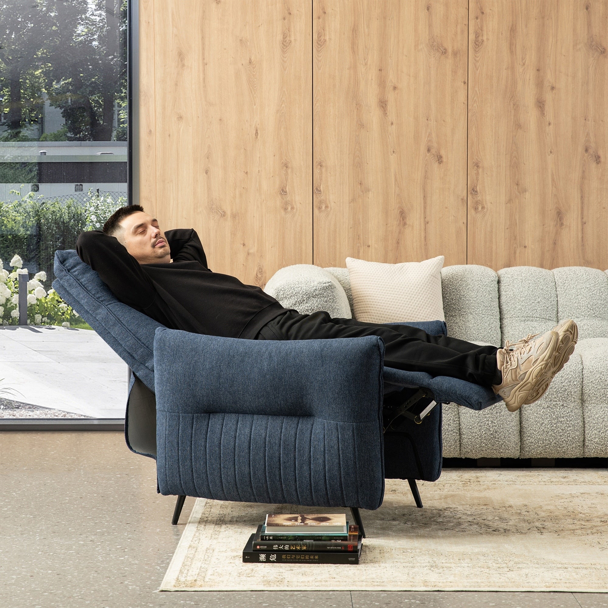 Fauteuil inclinable en tissu Glitzhome 41H avec dossier segmenté ergonomique
