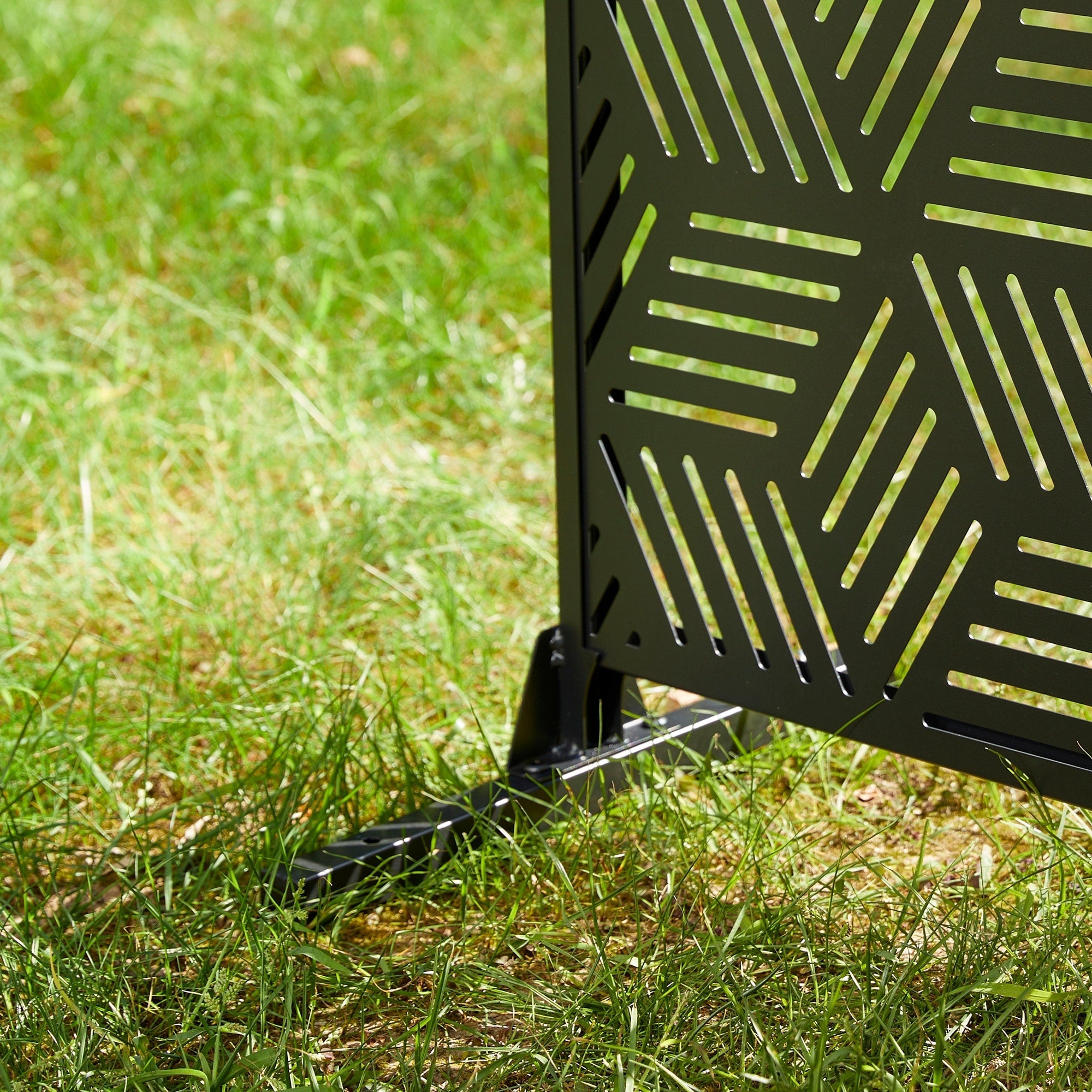 Paravent de confidentialité à 3 panneaux galvanisé à motifs floraux de 1,8 m de Glitzhome