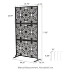 Paravent de confidentialité à 3 panneaux galvanisé à motifs floraux de 1,8 m de Glitzhome