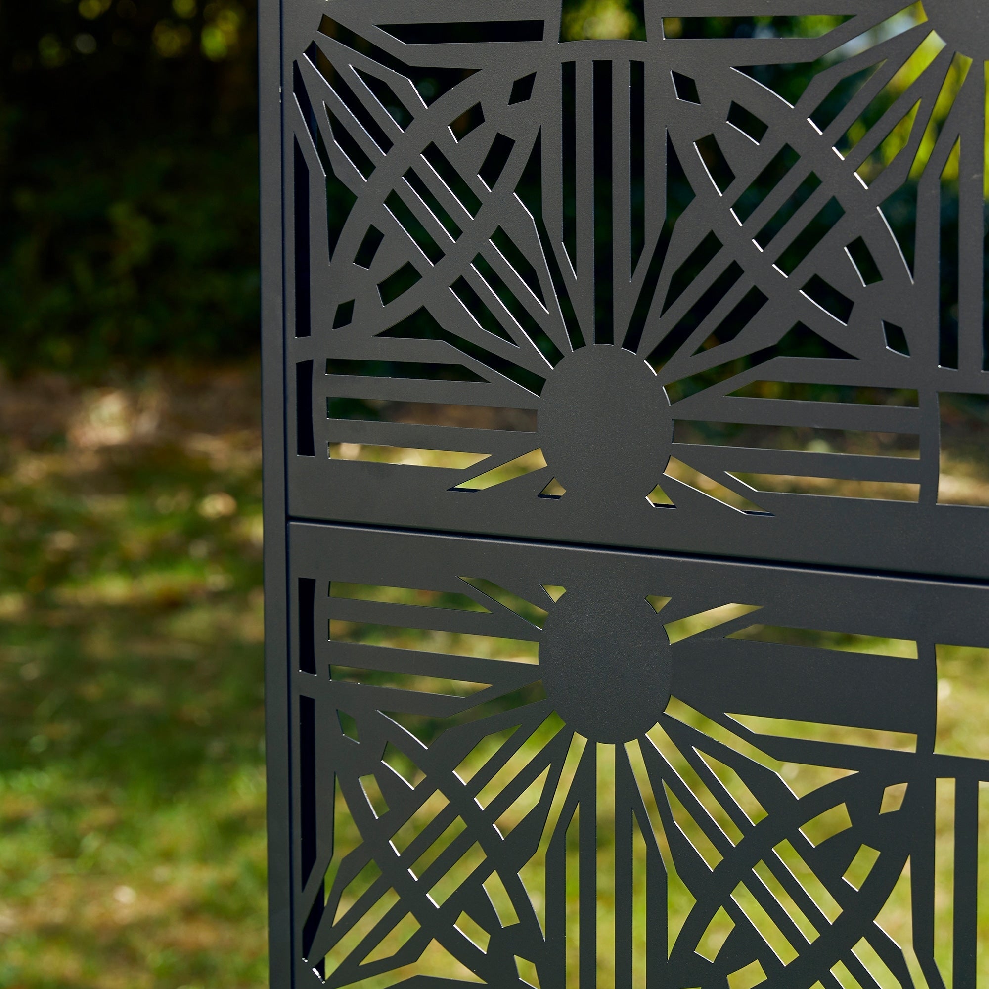 Paravent de confidentialité à 3 panneaux galvanisé à motifs floraux de 1,8 m de Glitzhome