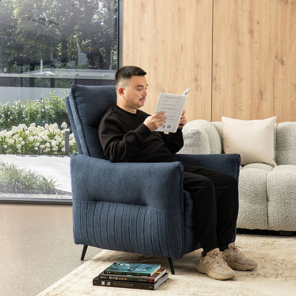 Fauteuil inclinable en tissu Glitzhome 41H avec dossier segmenté ergonomique