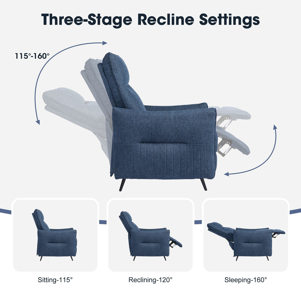 Fauteuil inclinable en tissu Glitzhome 41H avec dossier segmenté ergonomique