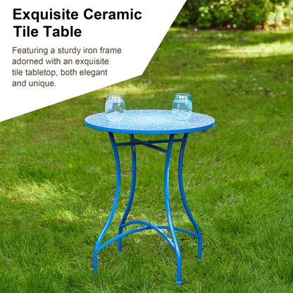 Ensemble de bistrot pliant d'extérieur en métal Glitzhome 3 pièces, table et chaises de patio