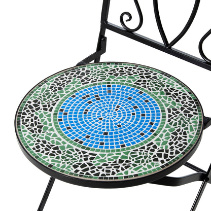 Ensemble de bistrot pliant d'extérieur en métal Glitzhome 3 pièces, table et chaises de patio