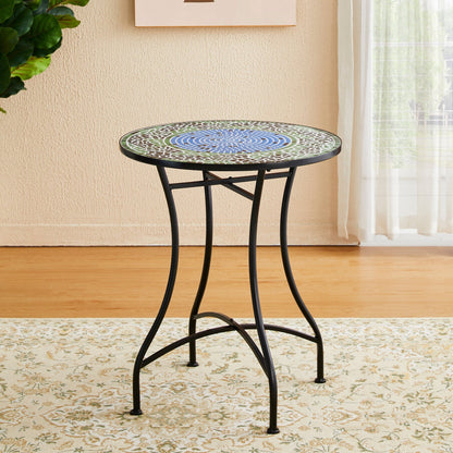 Ensemble de bistrot pliant d'extérieur en métal Glitzhome 3 pièces, table et chaises de patio