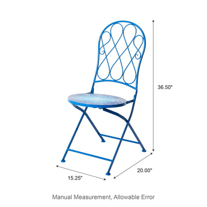 Ensemble de bistrot pliant d'extérieur en métal Glitzhome 3 pièces, table et chaises de patio