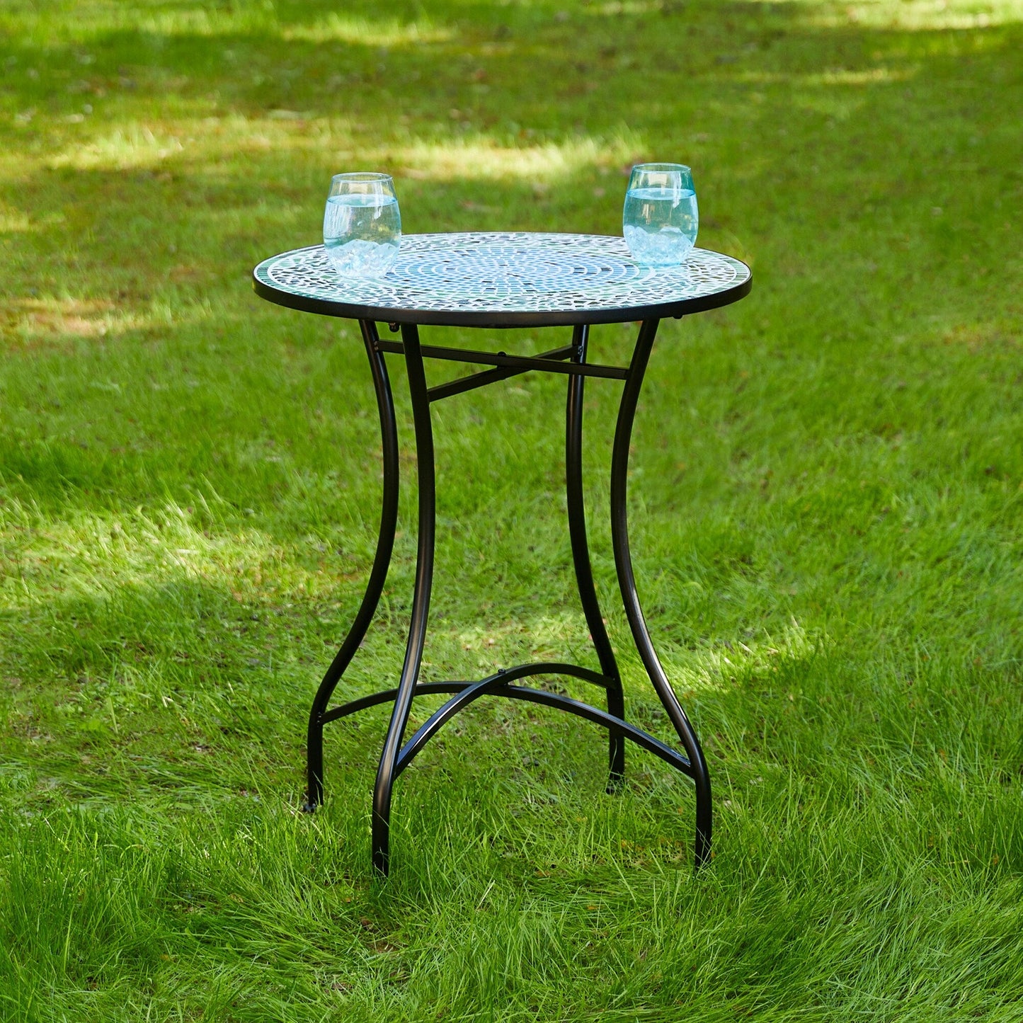 Ensemble de bistrot pliant d'extérieur en métal Glitzhome 3 pièces, table et chaises de patio