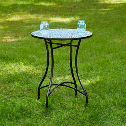 Ensemble de bistrot pliant d'extérieur en métal Glitzhome 3 pièces, table et chaises de patio
