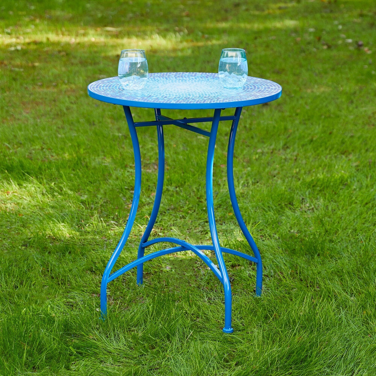 Ensemble de bistrot pliant d'extérieur en métal Glitzhome 3 pièces, table et chaises de patio