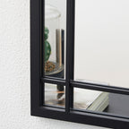 Miroir mural moderne rond/arqué en métal noir Glitzhome, décoration d'intérieur