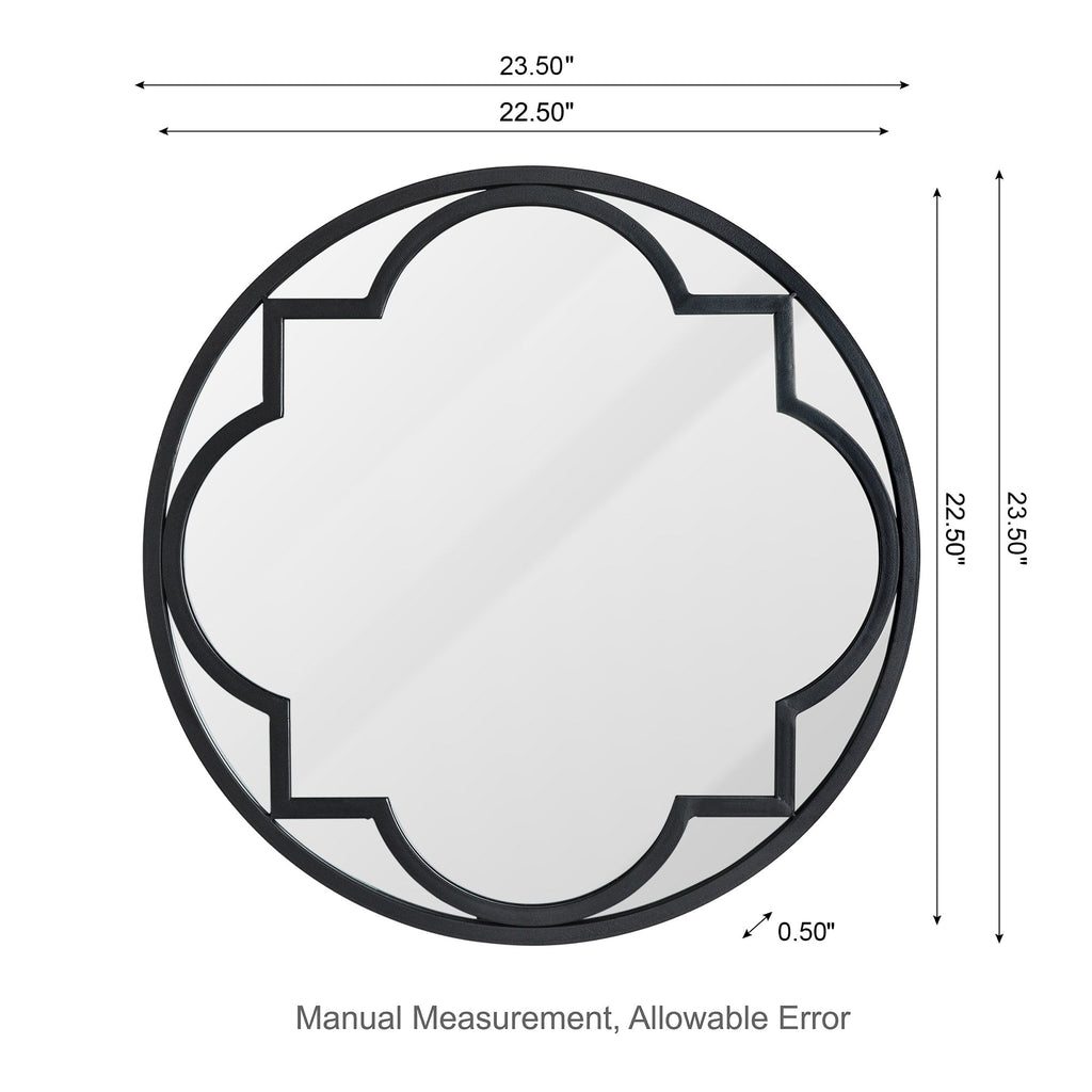 Miroir mural moderne rond/arqué en métal noir Glitzhome, décoration d'intérieur