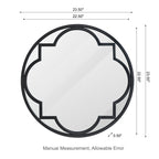 Miroir mural moderne rond/arqué en métal noir Glitzhome, décoration d'intérieur