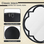Miroir mural moderne rond/arqué en métal noir Glitzhome, décoration d'intérieur