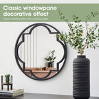 Miroir mural moderne rond/arqué en métal noir Glitzhome, décoration d'intérieur