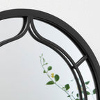 Miroir mural moderne rond/arqué en métal noir Glitzhome, décoration d'intérieur