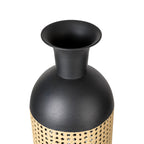 Lot de 2 vases de sol en métal bicolores dorés et noirs modernes Glitzhome
