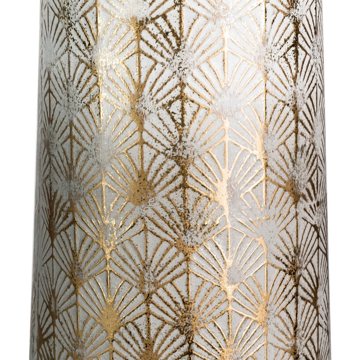 Lot de 2 vases Glitzhome en métal doré/blanc, style vintage traditionnel, effet vieilli