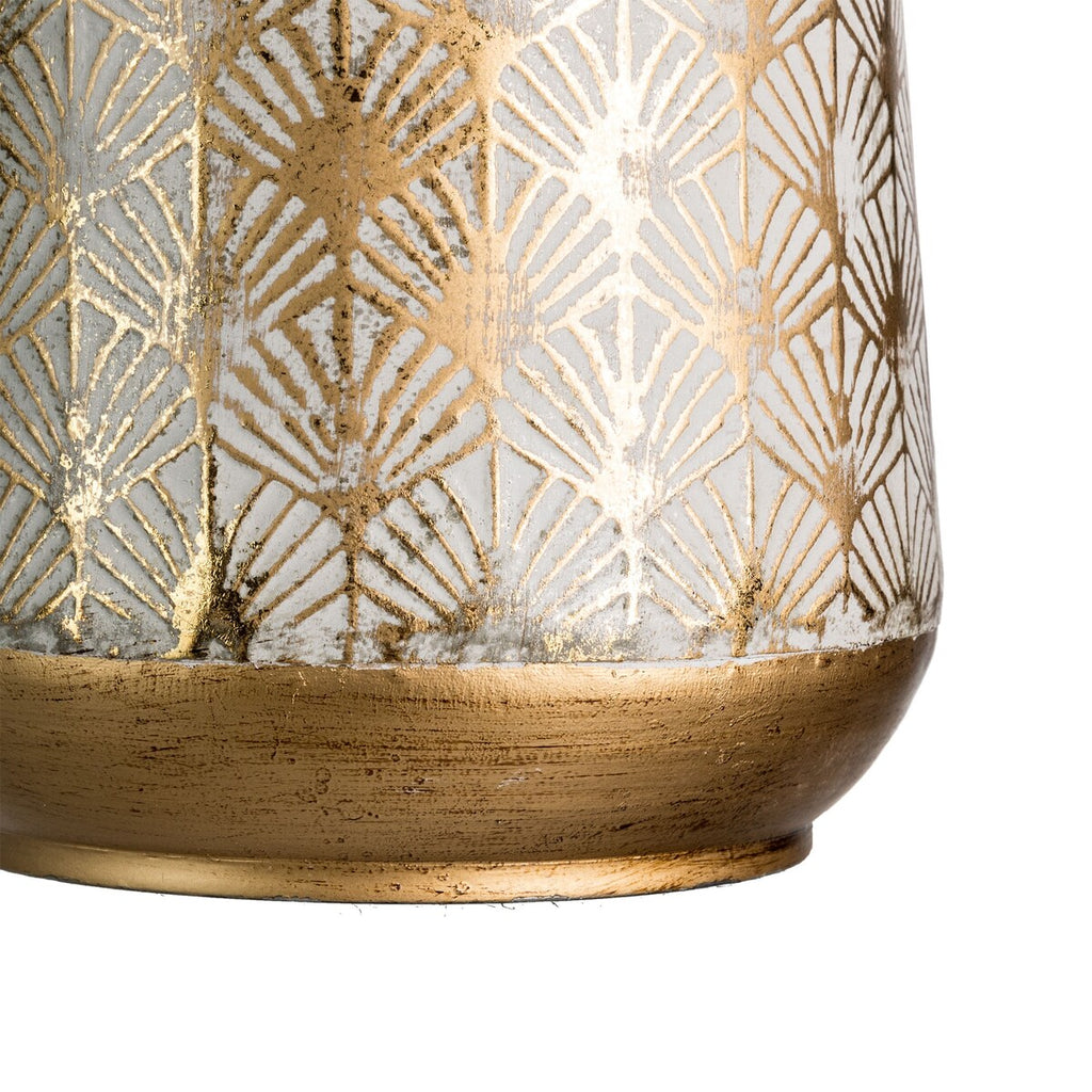 Lot de 2 vases Glitzhome en métal doré/blanc, style vintage traditionnel, effet vieilli