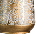Lot de 2 vases Glitzhome en métal doré/blanc, style vintage traditionnel, effet vieilli