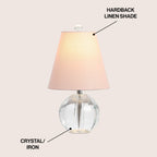 Lampe de table Goddard 16 boules de cristal/métal à LED, par JONATHAN Y