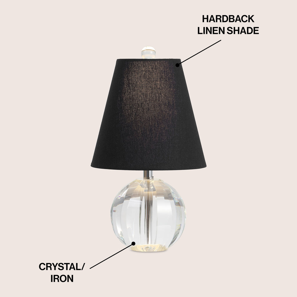 Lampe de table Goddard 16 boules de cristal/métal à LED, par JONATHAN Y