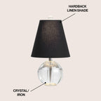 Lampe de table Goddard 16 boules de cristal/métal à LED, par JONATHAN Y