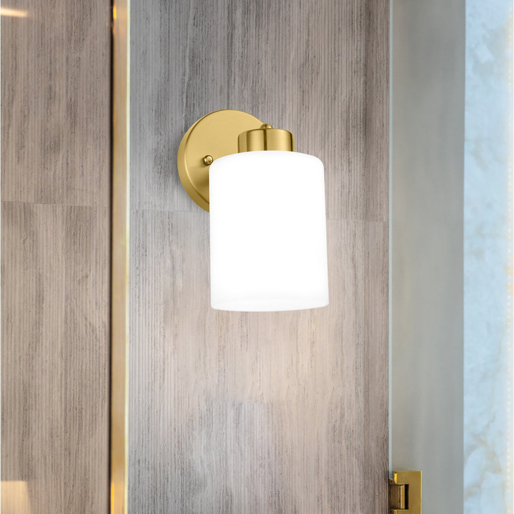 Lot de 2 appliques murales dorées, luminaire de salle de bain avec abat-jour cylindrique, chrome/nickel brossé/bronze huilé