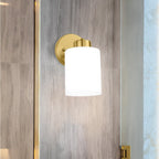 Lot de 2 appliques murales dorées, luminaire de salle de bain avec abat-jour cylindrique, chrome/nickel brossé/bronze huilé