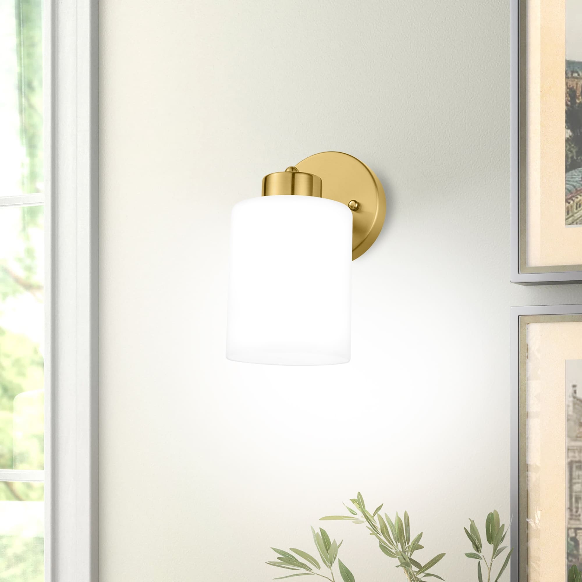 Lot de 2 appliques murales dorées, luminaire de salle de bain avec abat-jour cylindrique, chrome/nickel brossé/bronze huilé