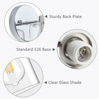 Lot de 2 appliques murales dorées, luminaire de salle de bain avec abat-jour cylindrique, chrome/nickel brossé/bronze huilé