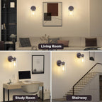 Lot de 2 appliques murales dorées, luminaire de salle de bain avec abat-jour cylindrique, chrome/nickel brossé/bronze huilé