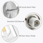 Lot de 2 appliques murales dorées, luminaire de salle de bain avec abat-jour cylindrique, chrome/nickel brossé/bronze huilé