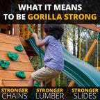 Portique en bois avec barres de singe Gorilla Playsets Empire - Ambre