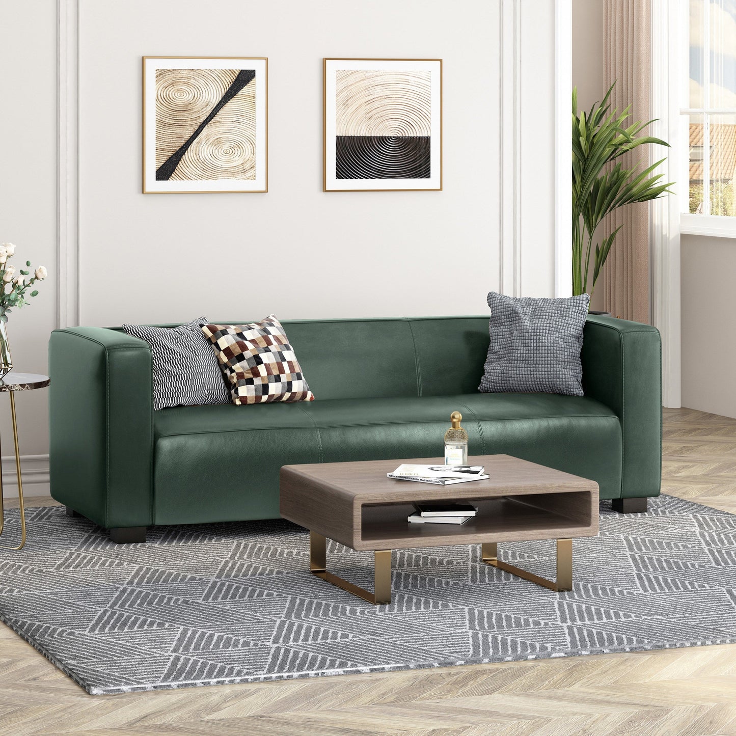 Canapé 3 places en similicuir Goyette par Christopher Knight Home